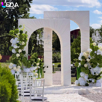 LEDA - Nouveauté : Rideau de fond blanc plissé carré en tissu pour événements et mariages - Le best-seller pour vos fêtes en extérieur