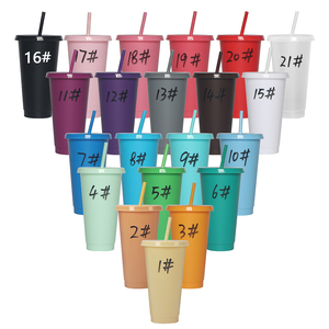 Cốc Nhựa Pp Tái Sử Dụng 24Oz 710Ml Tùy Chỉnh Cốc Uống Nước Cốc Nhựa Cà Phê Có Nắp Đậy Và Ống Hút - Product Image 2