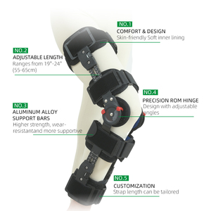 Attelle de genou orthopédique articulée réglable pour adultes, en alliage d'aluminium, attelles de jambe réglables de protection - Product Image 4