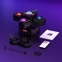 Projecteur LED mobile 70W à 4 bras, faisceau laser, stroboscope, boule magique, lampe DMX512, éclairage de scène activé par le son pour bar, karaoké, fête, discothèque