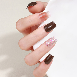 Vente HEMA gratuit 3D français étincelle paillettes paillettes faux vernis à ongles autocollant haute qualité brillant étanche bas prix Art - Product Image 4