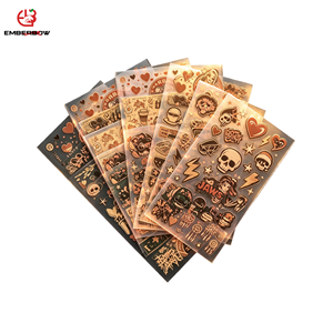 สติกเกอร์ใสลายกอธิคสีม่วงเบอร์กันดีสไตล์วินเทจ ลายหัวกะโหลก กุหลาบ หัวใจ กันน้ำ สำหรับตกแต่งสมุดบันทึก รถยนต์ สเก็ตบอร์ด - Product Image 1