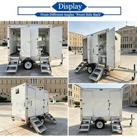 Offerta Speciale: Rimorchio Bagno Mobile a 2 Postazioni con Asse Singolo, WC Portatile con Urinale e Lavandino per Eventi all'Aperto e Cantieri Edili