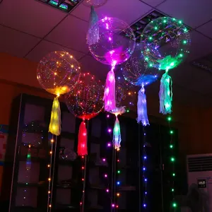 Ballons Bobo lumineux avec LED, bulles, pour noël, anniversaire, nouvel an, décoration pour fête, 20 pouces, pièces