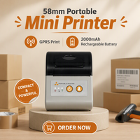 Printer Thermal Mini Portabel 58mm dengan USB+GPRS untuk Usaha Kecil