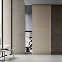Puerta Corredera de Aluminio y Madera, Moderna y Personalizada, sin Rieles, para Dormitorio, Cocina o Baño