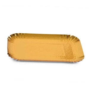 Platos de Papel para Postre Resistentes a la Grasa, Platos de Papel Redondos y Rectangulares Dorados, Platos de Papel Desechables Ecológicos al por Mayor - Product Image 5