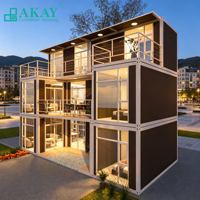 Casa Modular Prefabricada AKAY Personalizable de 3 Dormitorios, Impermeable y Aislada, Tipo Contenedor, para Oficina en Sitio
