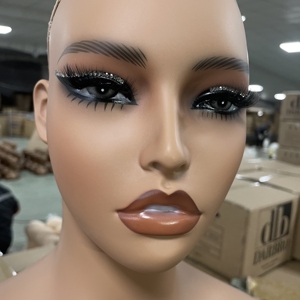 Tête de mannequin en PVC MCY avec épaules pour présentoir de perruques, tête de mannequin féminine réaliste, perçable - Product Image 6