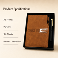 Coffret cadeau personnalisé en cuir PU A5 avec stylo, ensemble de carnet à couverture rigide pour le bureau et l'école