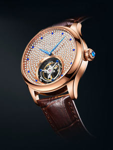 Boîte cadeau de luxe pour montre homme femme, mécanique, tourbillon or, cadran saphir, diamant, résistance à l'eau, bracelet en cuir - Product Image 2