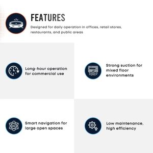 Robot aspirador comercial todo en uno con tanque de agua limpio de 2L para instalaciones industriales - compatible con control inteligente por APP - Product Image 3