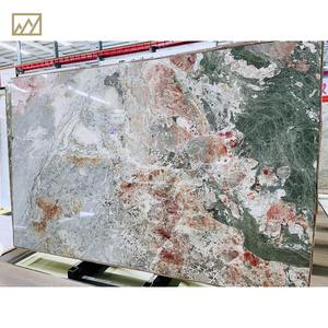 Empat musim lempengan kuarsit merah muda dan blok pembuluh hijau dengan warna merah muda dipoles jumlah besar tersedia - Product Image 2