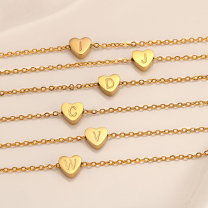 Collane in Acciaio Inossidabile con 26 Lettere Iniziali, Ciondoli a Cuore con <span class=keywords><strong>Parole</strong></span> in Inglese e Catena per Donna, Gioielli Personalizzati da Regalo - Product Image 6