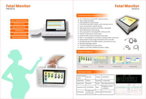 Moniteur fœtal électrique portable 10,2 pouces pour dispositifs médicaux, moniteur maternel CTG, appareil FHR FM <span class=keywords><strong>TOCO</strong></span> haute résolution thermique - Product Image 2
