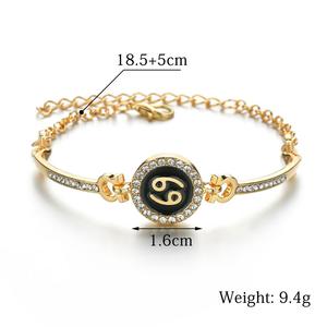 12 Design braccialetti zodiacali braccialetti gioielli tondo astrologia <span class=keywords><strong>bracciale</strong></span> <span class=keywords><strong>bracciale</strong></span> con ciondoli con diamanti Color oro - Product Image 6