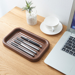 Plastic Desktop Organizer <b>Pen</b> Tray Solid Color 2L No Lid Study Room Storage Tray - Product Image 2