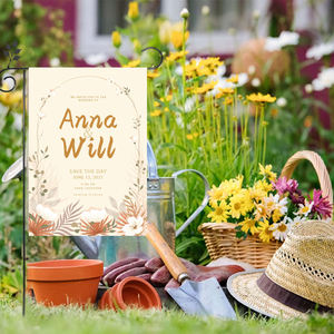 Producto promocional Banderas de jardín de arpillera impresas de doble cara 30x45cm Lino Primavera Verano Decoración Banderas de jardín personalizadas - Product Image 3