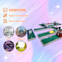 Location de parcours de golf lumineux LED portable pour jeux de carnaval d'intérieur, vert + noir, en nylon/TPR/caoutchouc, pour aire de jeux d'amusement