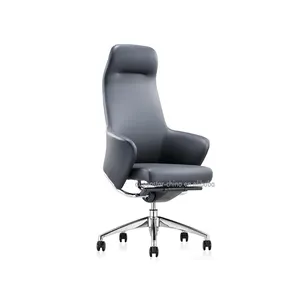 QS-OLC10现代耐用高品质办公电脑椅黑色中背PU真皮办公老板椅