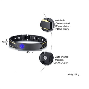 Fashion Jewelry Twisted Healthy Magnetic Bracelet Custom Enamel Stainless Steel Bracelets <b>for</b> <b>Men</b> - Product Image 5