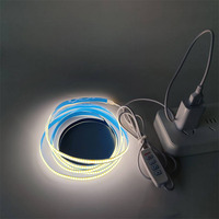 Bande lumineuse LED COB flexible USB DC5V 1M 5M avec contrôle de gradation pour rétroéclairage TV, salle de jeu, éclairage d'armoire