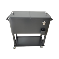 Chariot de jardin d'isolation de boîte de refroidisseur de vin en métal de style rétro avec le seau à glace pour des boissons