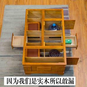 Solid Wood Multi Functional Tea <b>Table</b> With Tray Office Use Tree Finish - Product Image 4