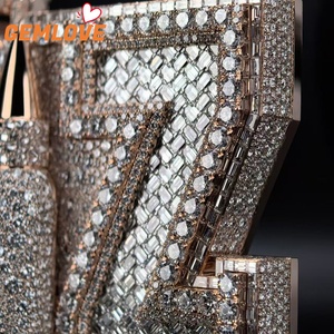 Collar de Cadena Cubana GEMLOVE con Incrustaciones de Diamantes de Imitación, Cadena de Acero Inoxidable Estilo Hip Hop para Hombres y Mujeres - Product Image 5