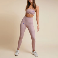 Logo personnalisé 2 pièces de haute qualité à bretelles soutien-gorge de sport taille haute leggings grande taille vêtements de fitness ensembles d'entraînement pour femmes
