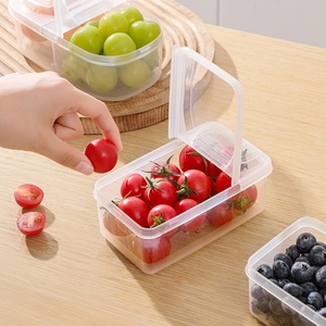 Custom Logo /Color Meal Prep Reusable Food Grade Square Fruit Grain Cereal Storage Box Clear Plastic Food <b>Container</b> With Lid - Product Image 1