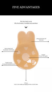 Tai Thỏ Nâng Núm Vú Bìa Dính Cho Phụ Nữ Push-up Áo Ngực Nâng Pasties 9 11 13Cm Strapless Backless Sexy Vô Hình - Product Image 2