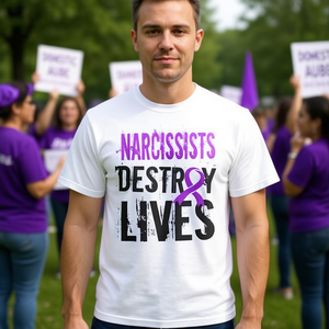 T-shirt débardeur de sensibilisation à la violence et aux agressions domestiques, avec motifs sur le narcissisme et les traits narcissiques, pour les campagnes de sensibilisation - Product Image 3