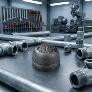 Capuchon de tuyau en fer lisse TSP FCD 450 / ASTM A536 (Grade 65-45-12) à haute réduction de pression, connectivité mâle, raccordement 3 ans - Product Image 3