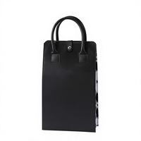 Coffret cadeau vin haut de gamme en PU pour 2 bouteilles, avec sac de transport élégant, détails en cuir premium, logo personnalisé et pompon