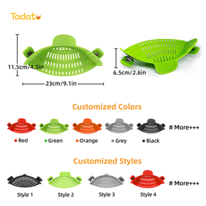 Universal <strong>Snap</strong> Clip Strainer Pan Pot Colander Fruit Washing Draining Tool Adjustable Silicone Pasta Strainer - Product Image 4