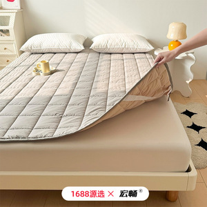 Anti-Mite Quilted Cotton Mattress Protector 1.5m <b>Bed</b> Home Use Machine Washable Grade A - Product Image 2