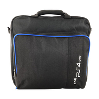 Sac d'accessoires pour console PS4/PS4 Slim/PS4 Pro, durable, portable, grande capacité, en nylon, avec fermeture éclair, poignée et bandoulière (résistant à l'eau)