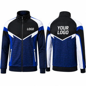 Veste de football personnalisée pour homme, entièrement zippée, col montant, empiècements chevron, haut d'entraînement pour équipe avec poches zippées, vêtements de sport pour club - Product Image 2