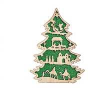 Ornement de table de crèche de Noël en bois 22,3x25cm, décoration découpée au laser pour cheminée, étagère, église, cadeau de Noël