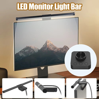Lampe de moniteur intelligente moderne à gradation progressive, en aluminium noir, alimentée par USB, avec télécommande et CCT réglable pour écran LED