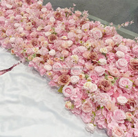 Panel de Fondo de Pared de Flores Artificiales de Seda, Rosas Rosadas Grandes, Antibacterianas, Hechas a Mano, en Rollo 3D, de 8 pies x 8 pies, para Decoración de Bodas y Eventos, Marca NINI