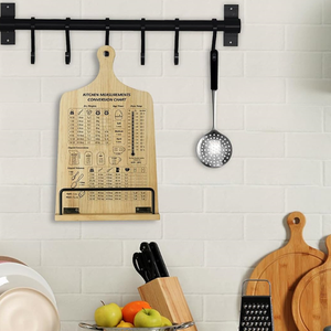 Support de livre de cuisine en bois de pin avec <span class=keywords><strong>porte</strong></span>-pages en métal, autocollant de tableau noir amovible, support de tablette pour comptoir de cuisine - Product Image 4