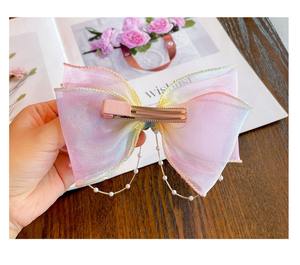 Moños de Tela con Cinta Arcoíris <span class=keywords><strong>para</strong></span> Niñas, Estilo Europeo Americano, Moños de Princesa, Pasadores con Moño, Moños Coloridos, Pinzas de Cocodrilo <span class=keywords><strong>para</strong></span> <span class=keywords><strong>el</strong></span> Cabello - Product Image 3