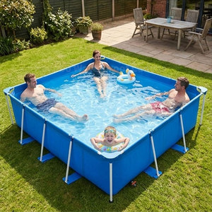 <span class=keywords><strong>Piscina</strong></span> <span class=keywords><strong>Rectangular</strong></span> Elevada Familiar de 3*2*0.75m - <span class=keywords><strong>Piscina</strong></span> con Marco de PVC Resistente <span class=keywords><strong>para</strong></span> Niños y Adultos - Product Image 2