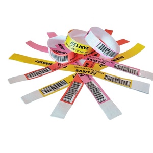 Tùy chỉnh một thời gian sử dụng không thấm nước QR mã giấy Bracelets. CHEAP 3/4 ''Sheets ID giấy Tyvek dây đeo cổ tay trong kho cho công viên nước - Product Image 1