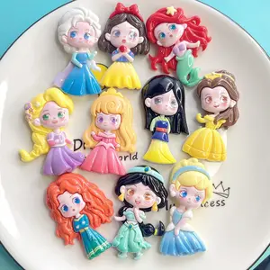 3d resin refrigerator magnets diy Fairy Girl Mermaid Princess refrigerator magnet Anime cartoon Princess Resin craft