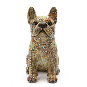 Jardin extérieur chien figurines décorations <span class=keywords><strong>bouledogue</strong></span> français, résine de fibre de verre coloré statue de <span class=keywords><strong>bouledogue</strong></span> % - Product Image 3