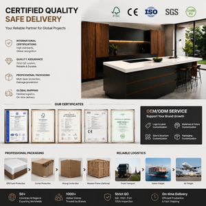 <span class=keywords><strong>Cucina</strong></span> Modulare Moderna Personalizzata con Ampia Capacità di Stoccaggio, Top in Quarzo, Design Nero Senza Maniglie - Product Image 6