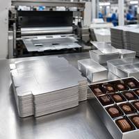 Papier alimentaire laminé miroir argenté 125 g/m², film PE métallisé, feuille en rouleau pour emballage de luxe de gâteaux et confiseries